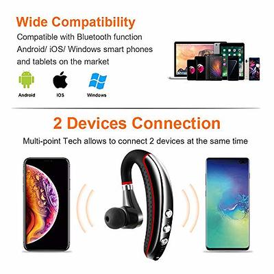Bluetooth Headset, Wireless Earpiece V5.0 Ultralight Hands Free Business  Earphone with Mic for Business/Office/Driving,fit Tablets