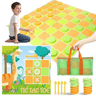 Giant Checkers & Tic Tac Toe Set- Large Outdoor Lawn Games