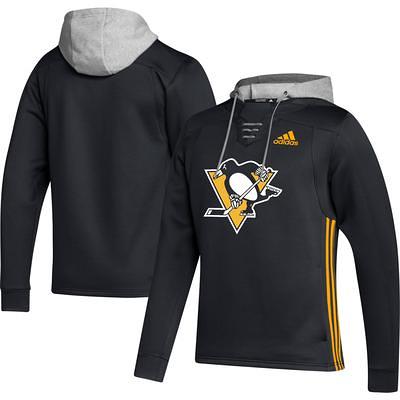 Men's Fanatics Branded Heather Charcoal Pittsburgh Penguins Stacked Long Sleeve Hoodie T-Shirt Size: Small