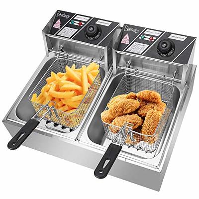 Electric Deep Fryer, 6.3QT/6L Stainless Steel Large Single