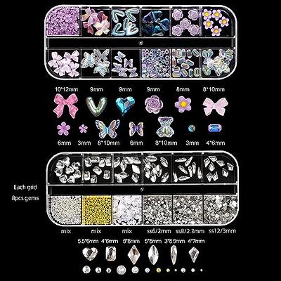 Purple 3D Butterfly Flowers Bowknots Heart Nail Charms Acrylic Nail Charms  With White Multi Shapes Sizes Nail Rhinestones Crystals Gems Pearls Metal  Beads for Nail Art DIY Accessories Crafts - Yahoo Shopping