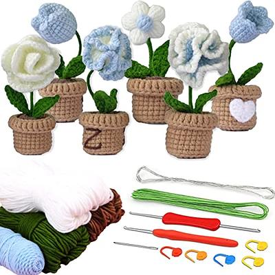  LOKUNN Crochet Kit for Beginners, 6 Pcs Crochet Potted