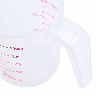 renvena Plastic Measuring Cup Measuring Mug and Handle Heat-resistant  Graduated Cup Pitcher for Baking,Flour Oil Powder Clear 250ml/8oz - Yahoo  Shopping