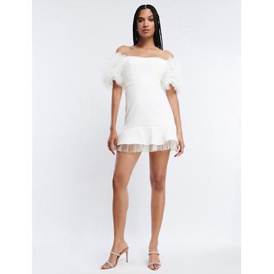 Women s Harlowe Off The Shoulder Mini Dress in Off White 12