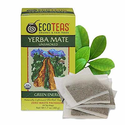 ECOTEAS - Organic Unsmoked Yerba Mate Tea Pure Loose Leaf 1Lb Detox Hi Caf  Energy