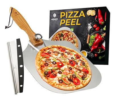 ASHNAEEM Premium Pizza Peel (12 X 14) Aluminum Metal Pizza Paddle with  Cutter