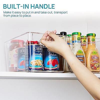 Clear Plastic Pantry Organizer Bins, 6 PCS Food Storage Bins with Handle  for