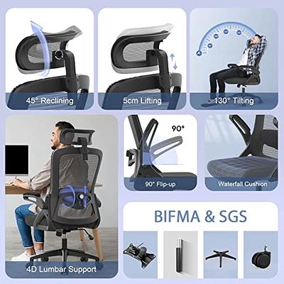 Ergonomic Office Chair High Back Tiltable Lumbar Support with Adjustable  Armrest