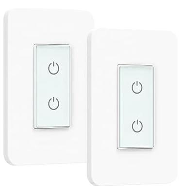 2 Pack Smart Light Switch - WiFi Wall Switches Work with Alexa Google  Home/Smart Life App, Single Pole, Standard Plate, Neutral Wire Needed