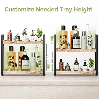 Adjustable 2-Tier Bathroom Countertop Organizer Quick Installation