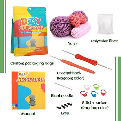 ZMAAGG Beginners Crochet Kit, Crochet Animal Kit, Knitting Kit with Yarn,  Polyester Fiber, Step-by-Step Instructions Video, Crochet Starter Kit for  Beginner DIY Craft (Purple Dinosaur) - Yahoo Shopping