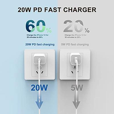 iPhone 12 13 Fast Charger,Fast iPhone Charger [Apple MFi  Certified]Lightning Cable 20W Type C Charger USB C Fasting Charging Plug  Adapter Compatible