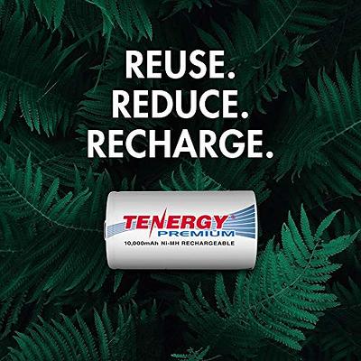 Tenergy Premium D 10000mAh NiMH Rechargeable Batteries, 12pk - Tenergy