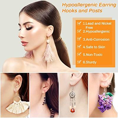 300pcs Hypoallergenic Earring Hooks & Jump Rings & Clear Rubber