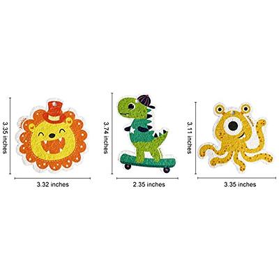 Compressed Wood Pulp Dishwashing Sponge, Cute Cartoon Dual-Sided