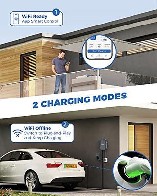 TOPDON Level 2 EV Charger, 40Amp 240V Smart Home Electric Car Charger, NEMA  14-50, UL Listed, Energy Star, Electric Vehicle Charger with WiFi, EVSE EV  Charging Station with PulseQ App,16.4FT Cable 
