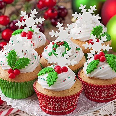 Edible Snowflakes Cake Decorations, Winter Freezing Snowflakes, Cupcake and Cake  Toppers, Edible Cake Decorations, Christmas Cupcake Decor 