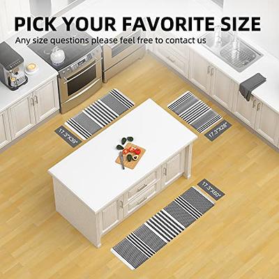 HappyTrends Kitchen Mat Cushioned Anti-Fatigue Floor Mat,17.3x60,Thick  Waterproof Non-Slip Heavy Duty Ergonomic Comfort Rug for