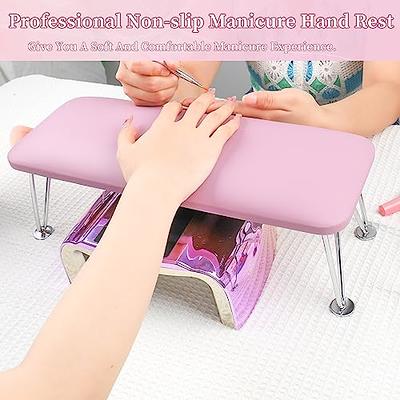 Nail Art Table Mat, Nail Arm Rest Pad for Acrylic Nails, Soft Microfiber PU  Leather Nail Mat for Table, Foldable Nail Hand Rest Pillow Manicure Pad