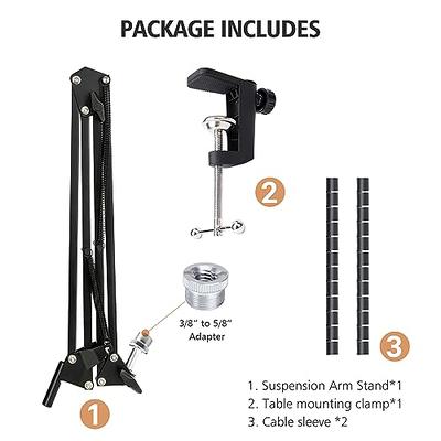FIFINE Adjustable Low-profile Arm Microphone Stand with Cable  Managment/Desk Mount, Suspension Boom for K688