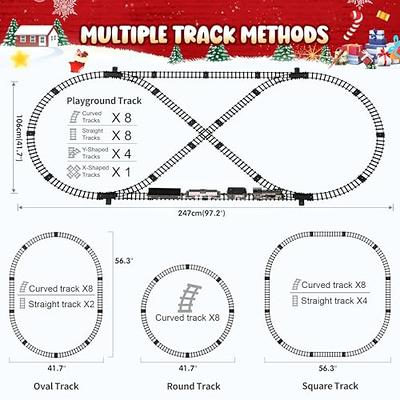  Hot Bee Train Set for Boys, Christmas Train Set w/Alloy Steam  Locomotive, Metal Electric Trains w/Cargo Cars & Tracks, Model Train Toys  w/Smoke,Sounds & Lights, Christmas Toys for 3 4 5