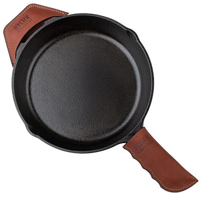 BISON Leather Pan Handle Sleeves Cast Iron Skillet Holder Pan Cover Hot Pads