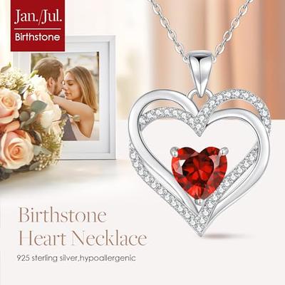 Dolphin Duo Open Heart-Shaped Genuine Birthstone Pendant Necklace in S |  Takar Jewelry