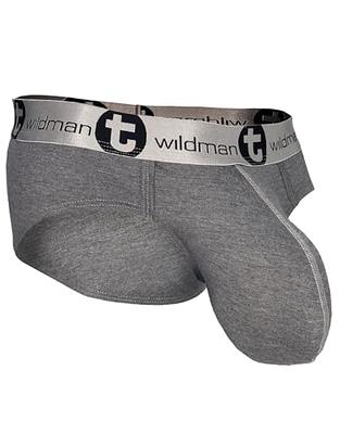 WildmanT Modal Big Boy Pouch Brief White/Gray 2-Pack