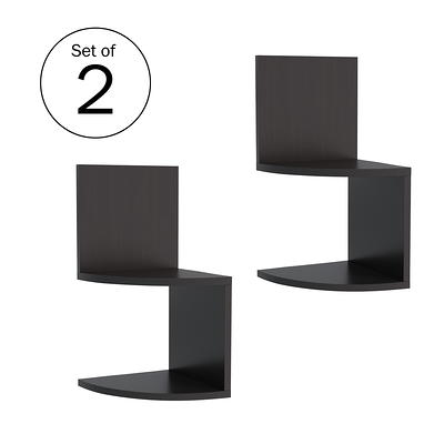 Home Basics Floating Shelf, (Set of 3), Black, HOME DECOR