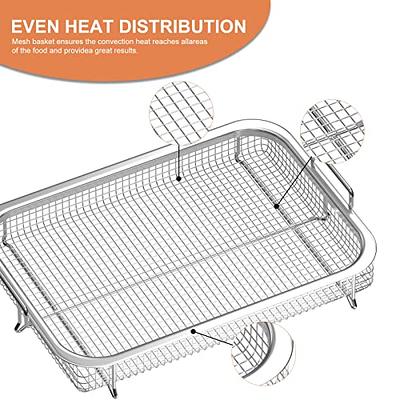 Air Fryer Basket For Oven, 2 Piece Set Stainless Steel Grill Basket,  Non-stick Mesh Basket Set, Air Fryer Tray Wire Rack Roasting Basket