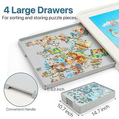 Playboda 1500 Pieces Rotating Plastic Puzzle Board with Drawers