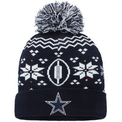 Youth Cream/Navy Dallas Cowboys Bone Cuffed Knit Hat