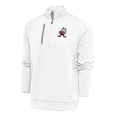 Men's Antigua White Cleveland Browns Team Logo Throwback Generation Quarter-Zip  Pullover Top - Yahoo Shopping