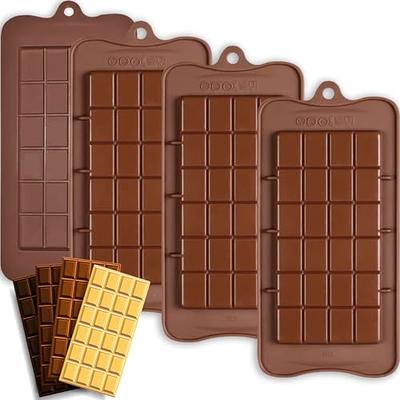 ZTHapwa Chocolate Bar Molds Silicone with 6 Shapes, Break Apart Square Deep Silicone Mold for Chocolate Energy Bars/Candy/Wax Melts/Candle/Resin, 2