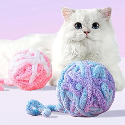 Vibrant Life Interactive Cat Toy Yarn Balls with Bell and Rattling Sound,  Multi-Colored Balls, 2 Pk