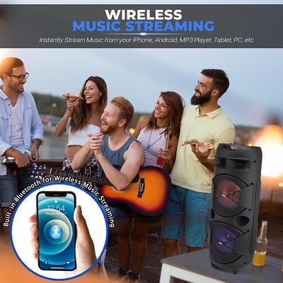 Pyle Portable Bluetooth PA Speaker - 300W Rechargeable Outdoor