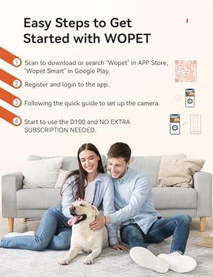 WOPET Cámara para perros de 300° con dispensador de golosinas, [Nuevo 2023]  Cámara WiFi 5G para mascotas para gatos y perros, 1080P HD con visión