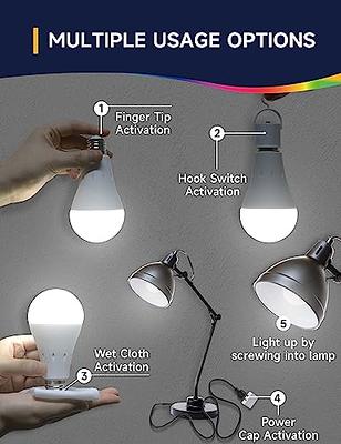 Rechargeable Light Bulbs LED Battery Backup Light Bulb with Remote Control  Battery Operated Emergency Bulb Lamps for Home Power Outage and Camping