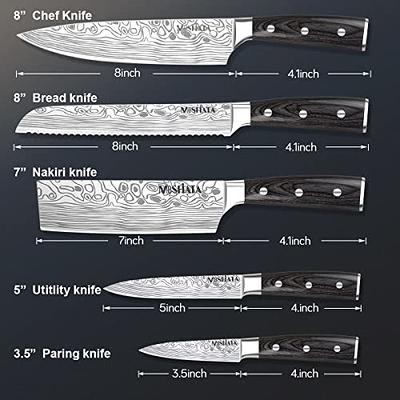 MOSFiATA 5 PCS Chef Knife Set, German High Carbon Stainless Steel