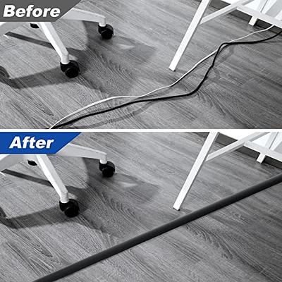 Cordinate 6 ft Extension Cord Cover Floor, Cord Protector / Management,  Cord Concealer, Cable Hider and Cable Raceway, Gray, 47348