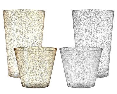 240 Cups, 12 oz. Clear with Metallic Gold Rim Round Tumblers