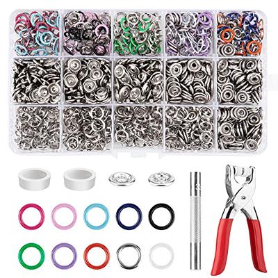 CHDHALTD 100pcs Sew-on Snap Buttons,Plastic Snaps Fasteners Press