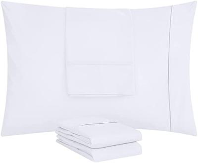 Utopia Bedding Queen Pillowcases - 4 Pack - Envelope Closure - Soft Brushed  Microfiber Fabric - Shrinkage and Fade Resistant Pillow Covers Queen Size  20 X 30 Inches (Queen, White) Queen White 