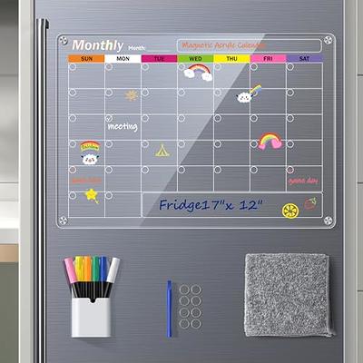 Acrylic Magnetic Calendar for Fridge, Weekly Planner Memo White Board Dry  Erase Grocery List Includes 4 Dry Erase Markers and Eraser Apartment Decor  Must Haves Notepads Menu Board for Kitchen（12X8） - Yahoo