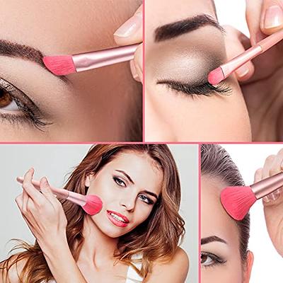 3Pcs Angled Eyebrow Eyeliner Brush Double-Ended Thin Ultra Fine Point Bent  Gel E