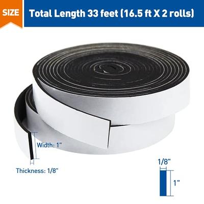 High Density Foam Tape,2 inch Wide x 1/8 inch Thick Door Insulation Tape,Adhesive Weather Stripping for Doors Window,Foam Seal Proofing Tape,16 Feet