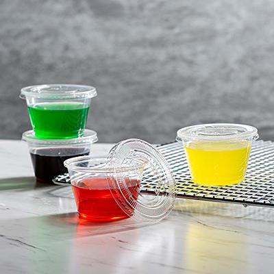 (5 oz - 200 Sets) Clear Diposable Plastic Portion Cups With Lids, Small  Mini Containers For Portion Controll, Jello Shots, Meal Prep, Sauce Cups