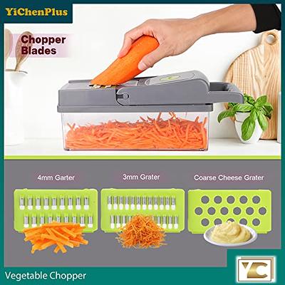 14 In 1 Multifunctional Food Chopper Vegetable Slicer Dicer Cutter With 8  Blades & Container