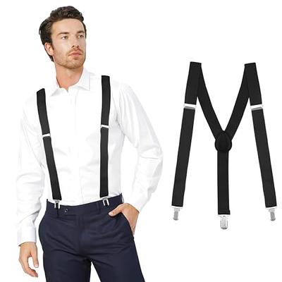 2 pack Suspenders for Men Y Shape Elastic Adjustable Straps Strong Metal  Clips Suspender for Mens Suspenders Y -shape Suspenders for Wedding, Formal  Events 