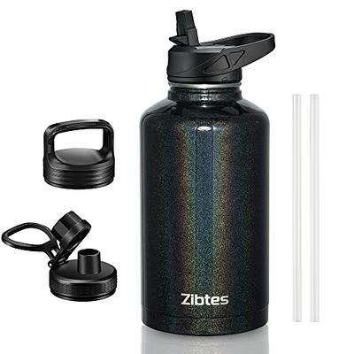 Icewater - 40 oz Insulated Water Bottle with Auto Straw Lid and Carry Handle Leakproof Lockable Lid with Soft Silicone Spout One-Hand Operation Vacuum